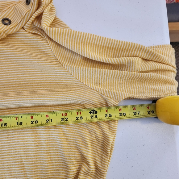Penningtons Yellow Knit Top Stripe Nautical Plus Size 2X New Office Comfy Soft - Picture 7 of 9